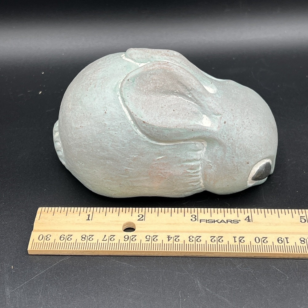Vintage Isabel Bloom Bunny Concrete Sculpture Signed Rabbit Easter 4" - Picture 5 of 7